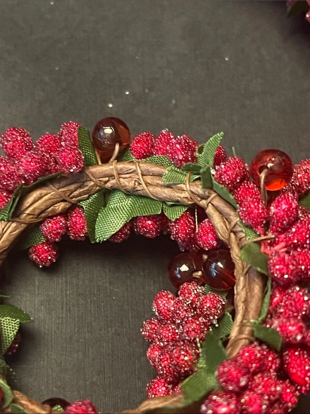 Set of 7( seven) Red Berry Napkin Rings